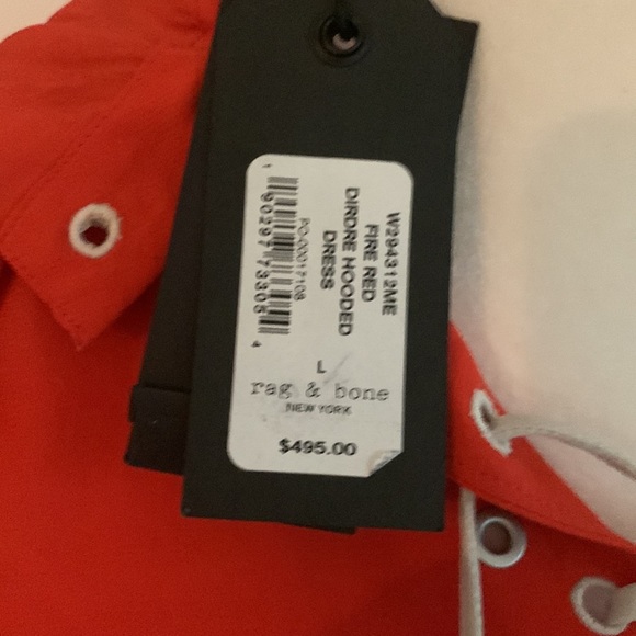 rag & bone fire red dirdre hooded dress L - Picture 5 of 10